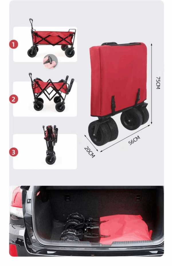 Camping trolley folding small hand push