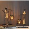 Creative iron hemp rope candle holder