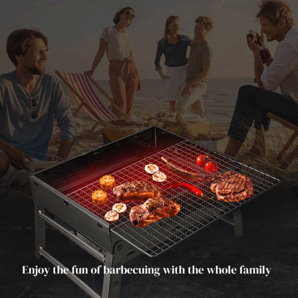 Outdoor folding barbecue grill