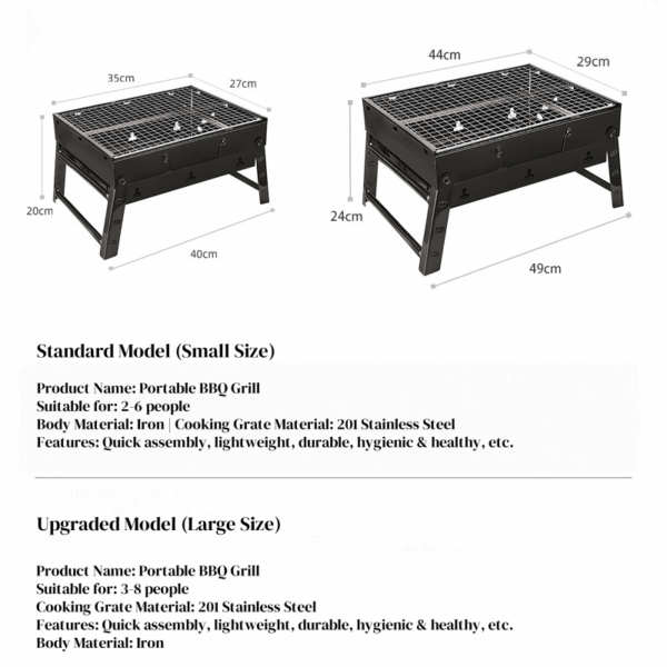 Outdoor folding barbecue grill